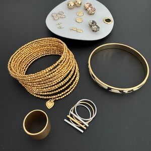 Gold Tone Jewelry Lot including JCrew, Madewell, Banana Republic